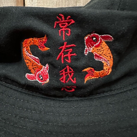 Empyre Always 2 Bucket Hat Embroidered Koi Fish in Black One Size - Picture 7 of 13